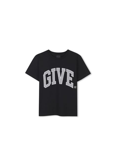 T-Shirt Nera Con Logo Su Fronte e Retro GIVENCHY KIDS | H3073809B